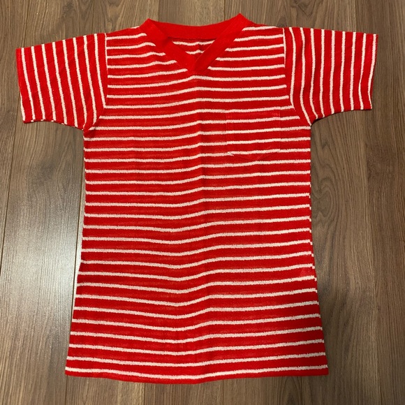COPY - Vintage Red & White Striped T-shirt Sz. XS/S - Picture 1 of 5